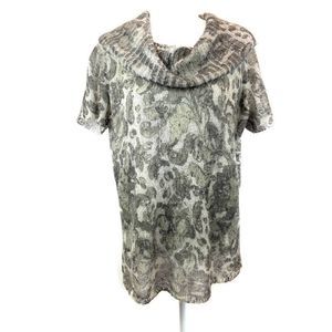 Jones New York Collection Mohair Cowl Neck Short Sleeve Sweater Womens 1X